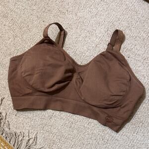KINDRED BRAVELY Piper Chocolate Brown Seamless Sports Bra with Cup Size XL